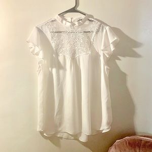 Express Flutter Sleeve Lace Blouse